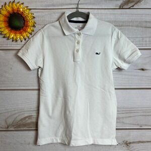 Vineyard Vines for Target Kids White Polo Shirt Whale Logo Size M (7/8)